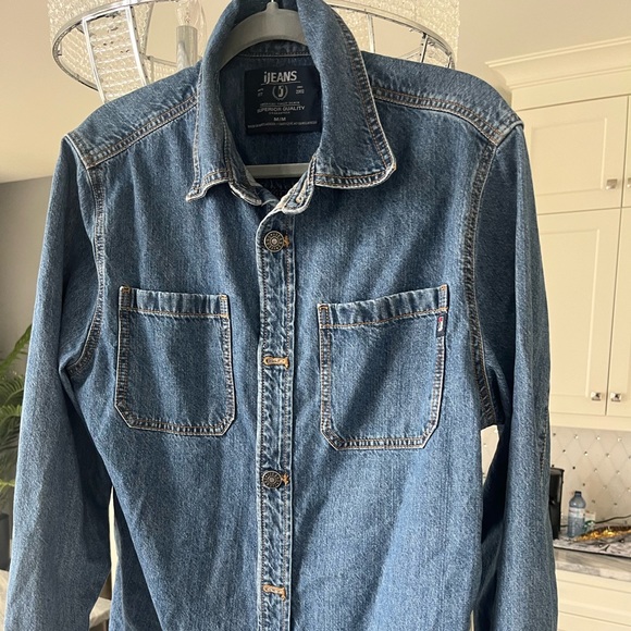 Mens I jeans shirt size medium faded denim blue - Picture 16 of 17